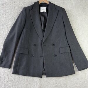 Aritizia Wilfred Generation Double Breasted Blazer Womens 4 charcoal
